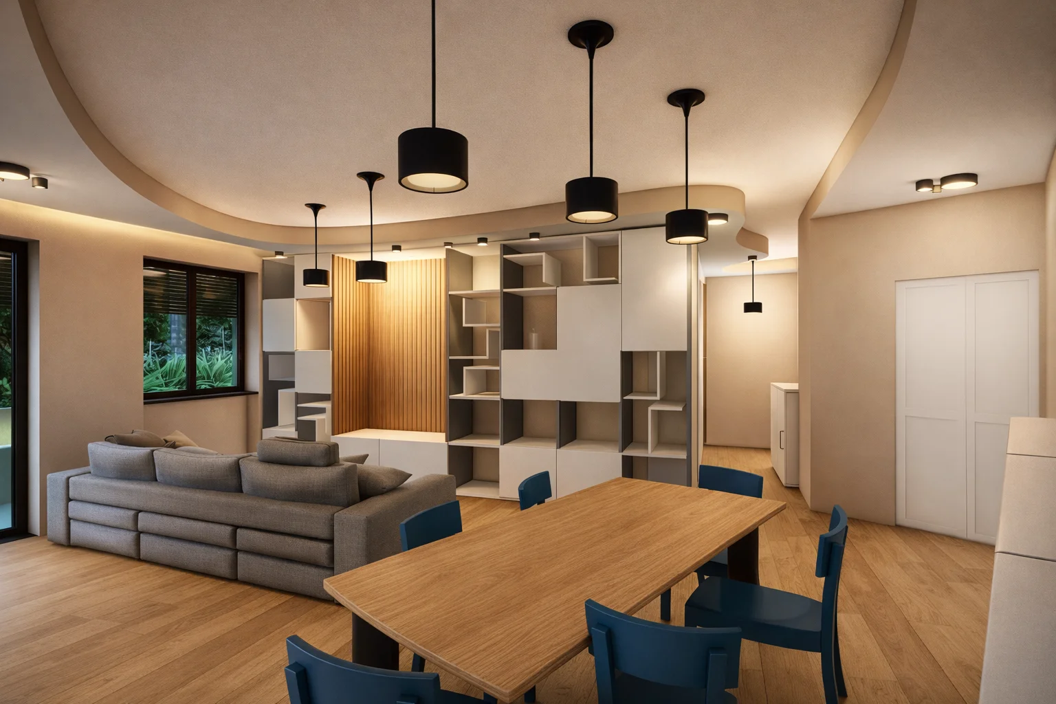 Vigentino Apartment: living room furniture and materials